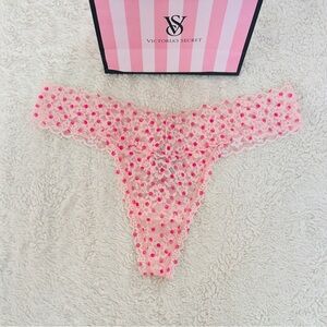 NWT Victoria's Secret The Lacie Lace Thong Panty Size L
